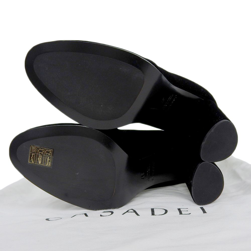  CASADEI カサディ ベロア ショート ブーツ レディース ブラック 37 その他 靴