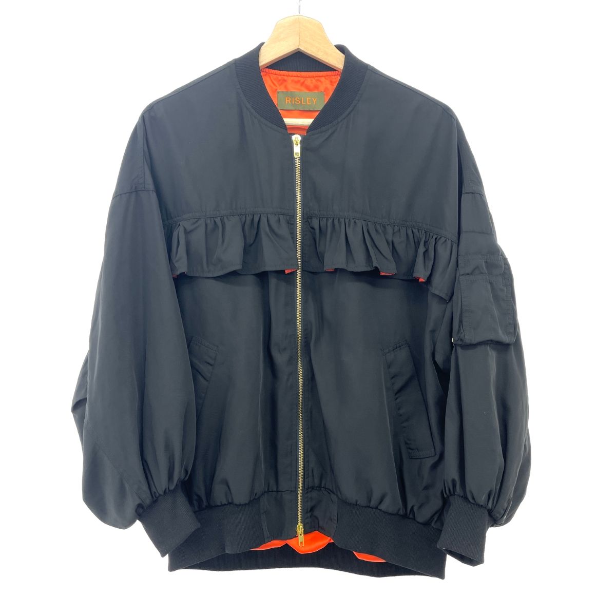 RISLEY フリル　ジャケット RISLEY リズレー RISLEY/フリル付きボンバージャケット サイズ:F