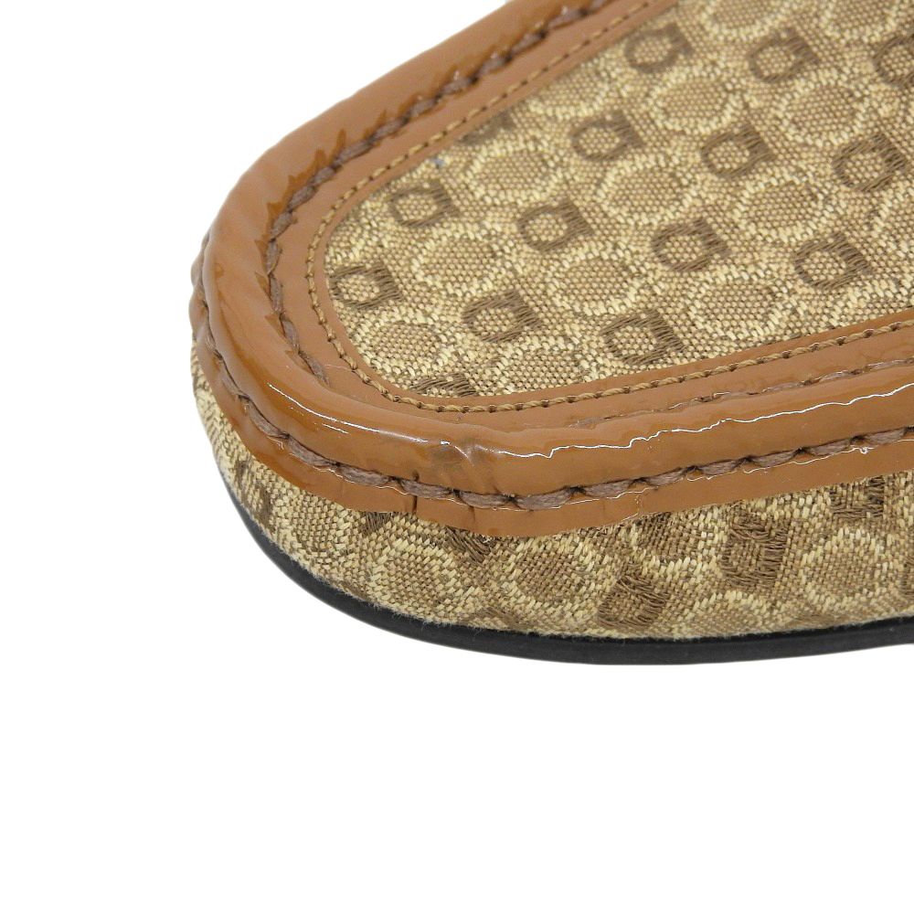  Salvatore Ferragamo サルヴァトーレフェラガモ キャンバス×パテント ガンチーニドライビングシューズ ベージュ ブラウン 5 1 2 C その他 靴