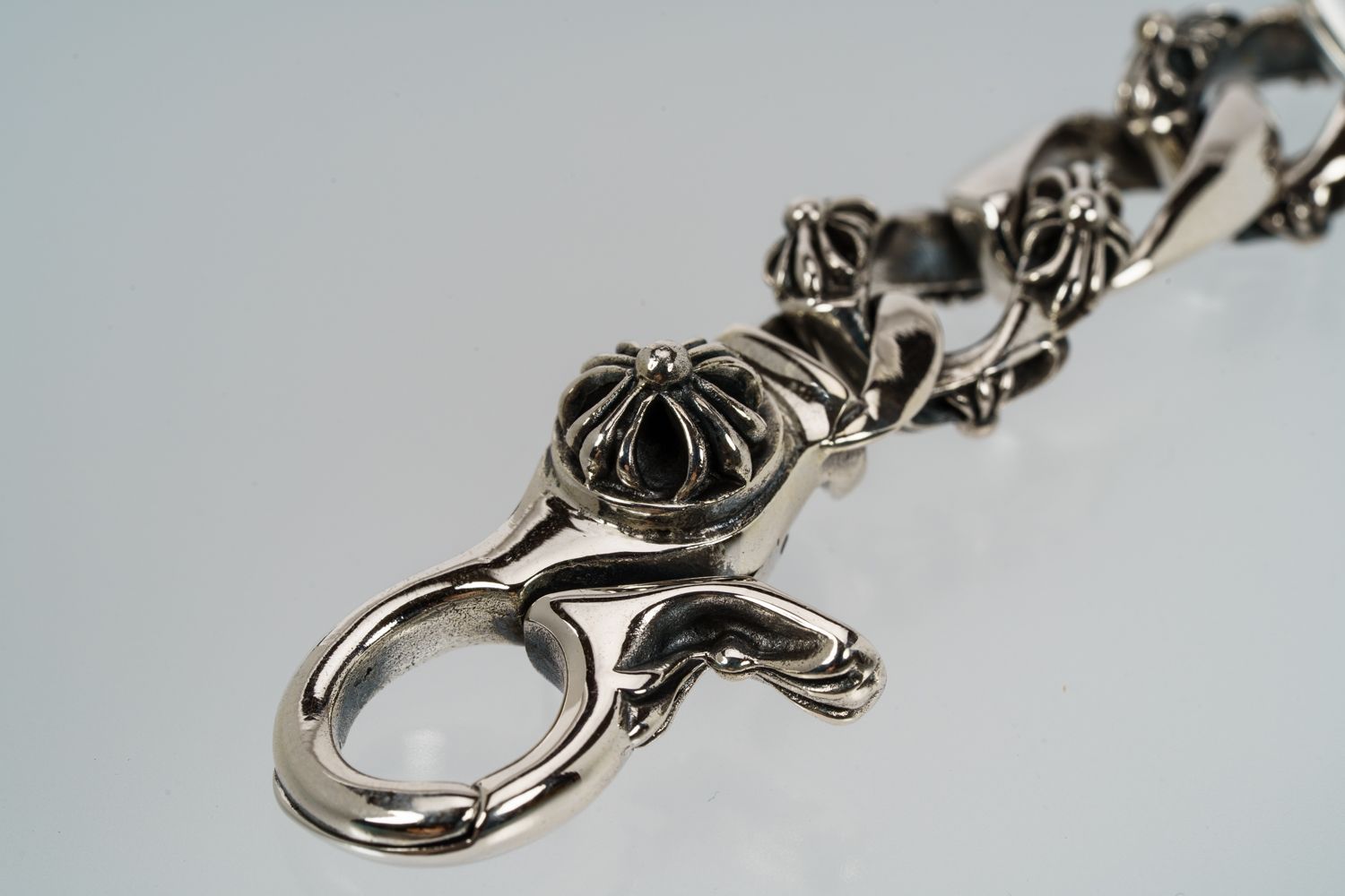 喜平 クロスの存在感 本格シルバー925 キーチェーン メンズ シルバー925 キーフック キーホルダー スターリング シルバー 925 3連 キヘイ チェーン キーチャーム