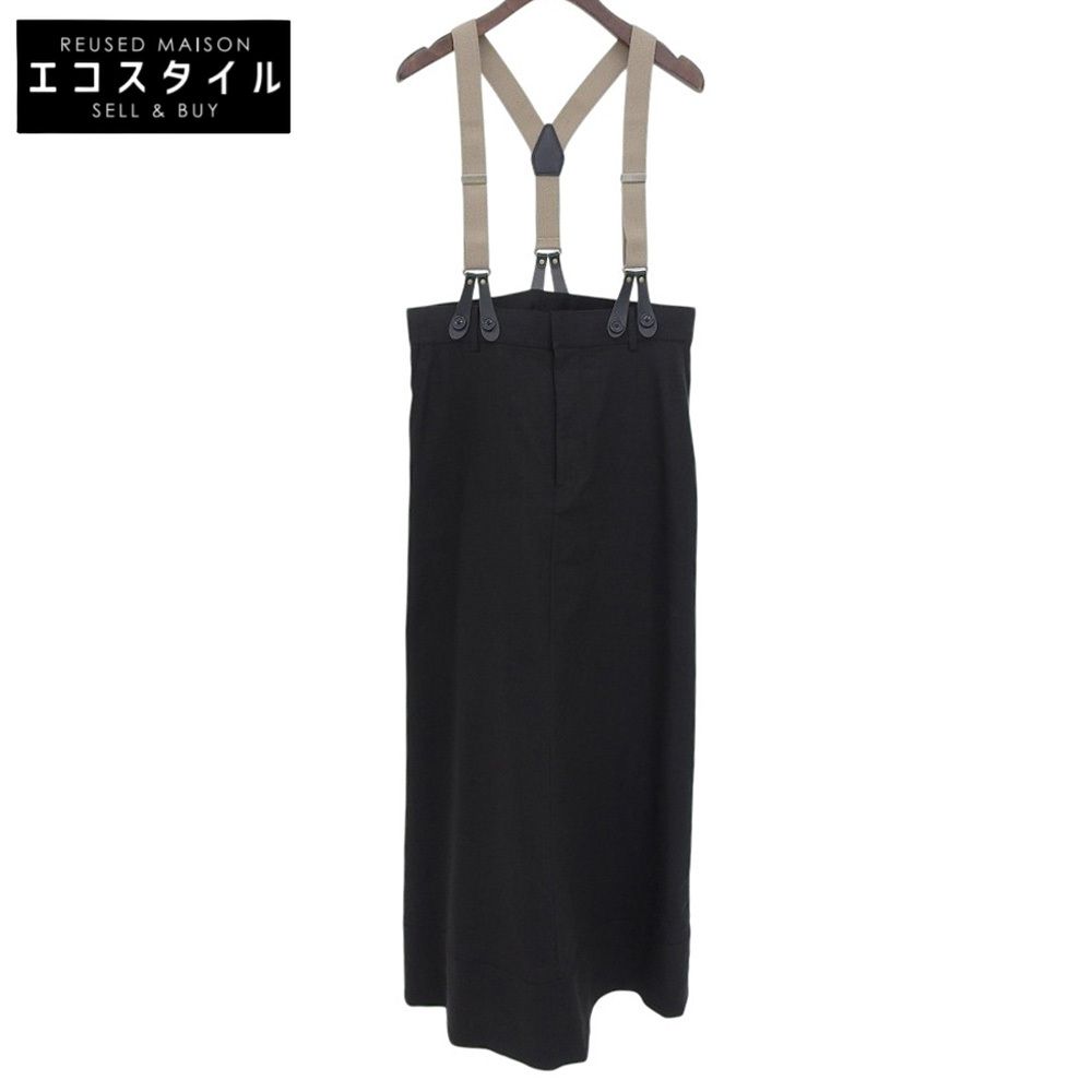 Curensology カレンソロジー リネン サスペンダースカート レディース ブラック F