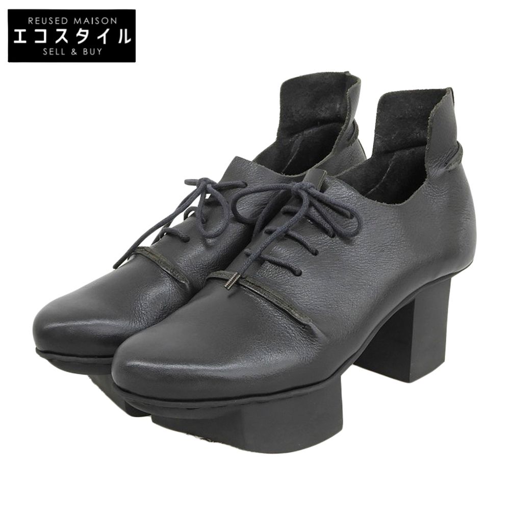 trippen トリッペン ハッピーソール Parcel レザーレースアップシューズ レディース 黒 ブラック 39