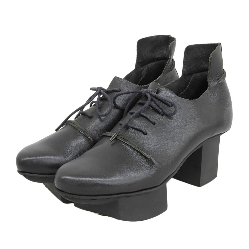 trippen トリッペン ハッピーソール Parcel レザーレースアップシューズ レディース 黒 ブラック 39