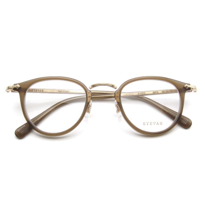 未使用 EYEVAN アイヴァン メガネフレーム E-0513 日本製 ボストン コンビ CAPSULE COLLECTION SPA/G セピア/ゴールド 65009203 未使用 EYEVAN アイヴァン メガネフレーム E-0513 日本製 ボストン
