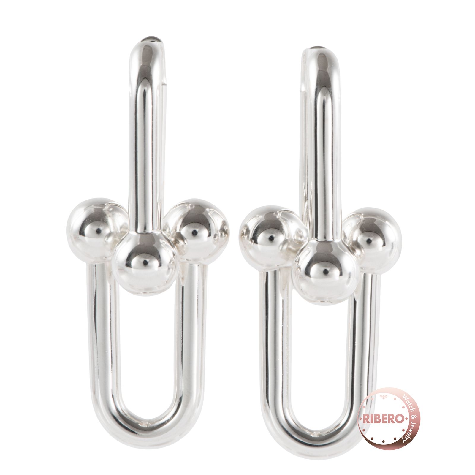 TIFFANY Co ティファニー ハードウェア エクストララージ リンク ピアス シルバー