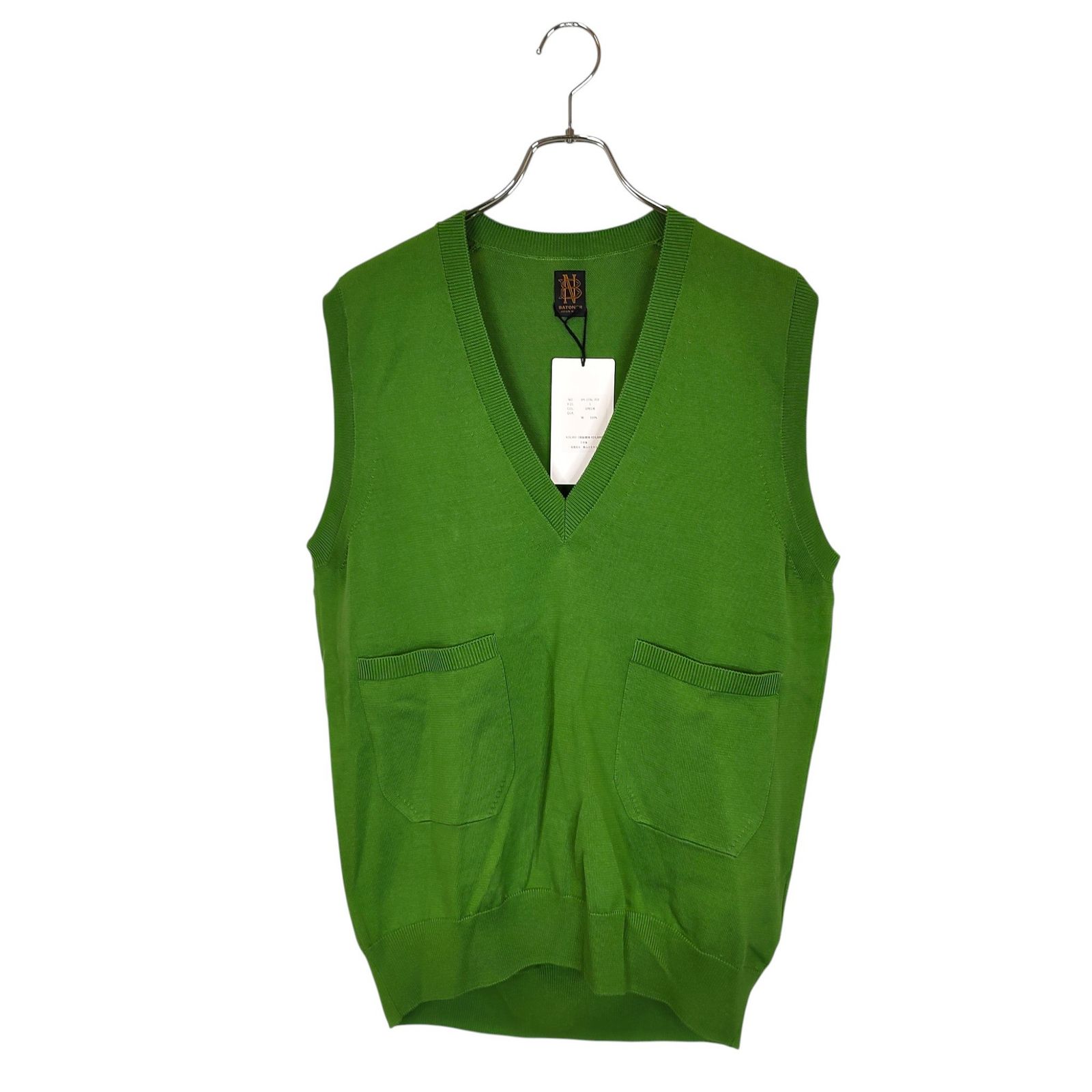 BATONER バトナー 23SS Cotton knit Vest Vネック コットン ニット 