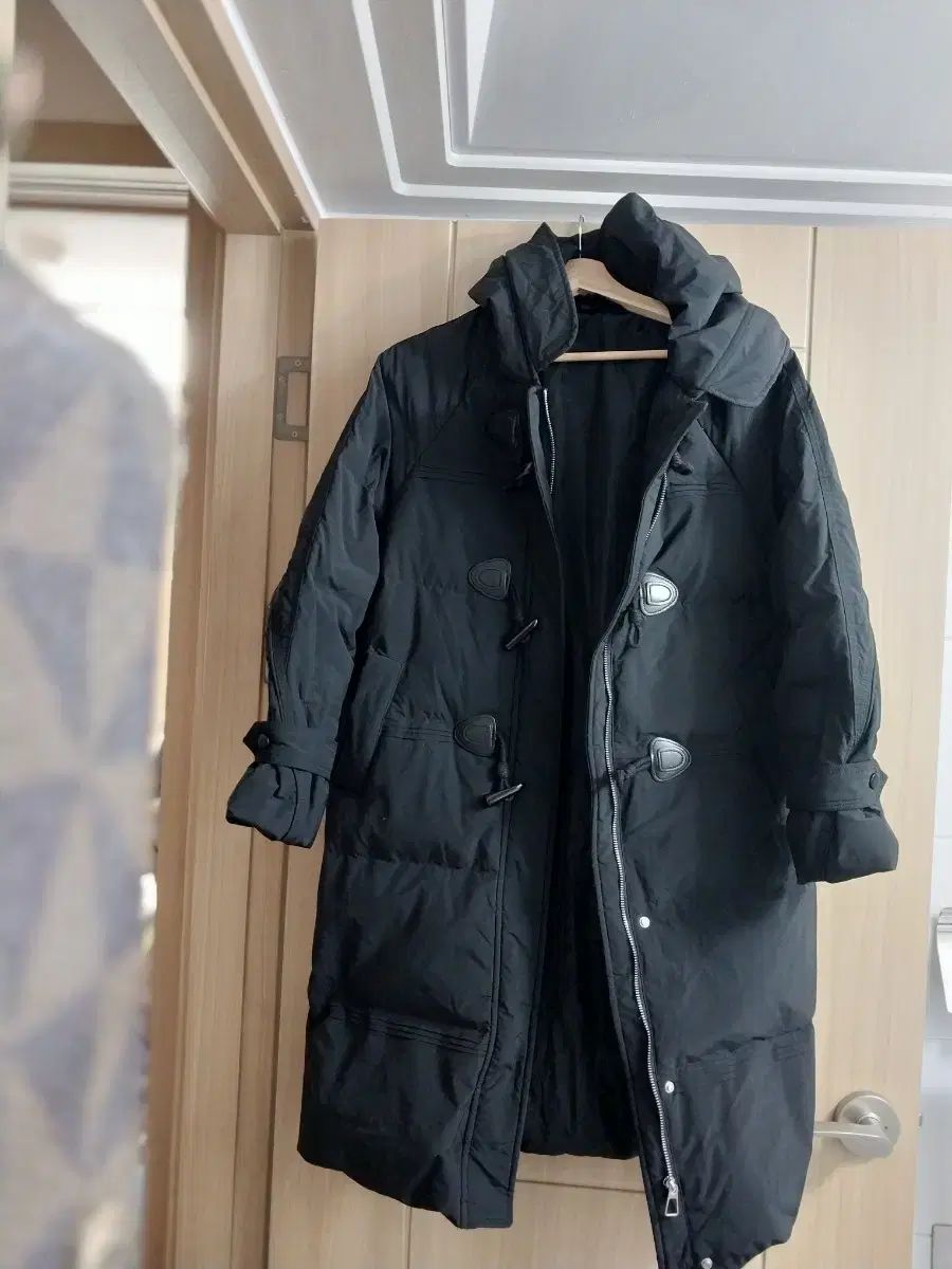 ブラック 購入 ロング ダウン フード コート レディース ダウンコート