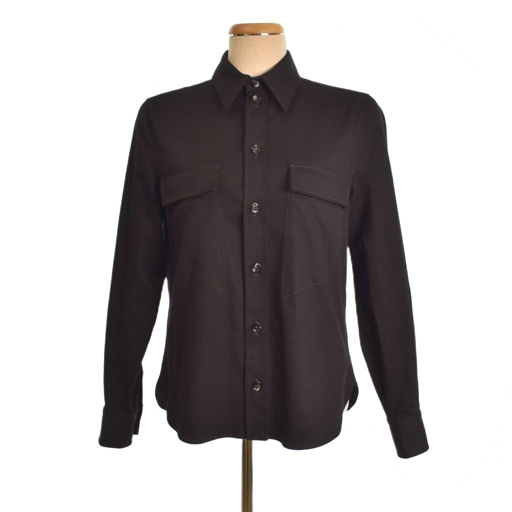 【中古】ボッテガヴェネタ BOTTEGA VENETA ユニフォーム シャツ 長袖 36 茶 ブラウン 656224 ☆AA★ レディース ボッテガヴェネタ BOTTEGA VENETA ユニフォーム シャツ 長袖 36 茶