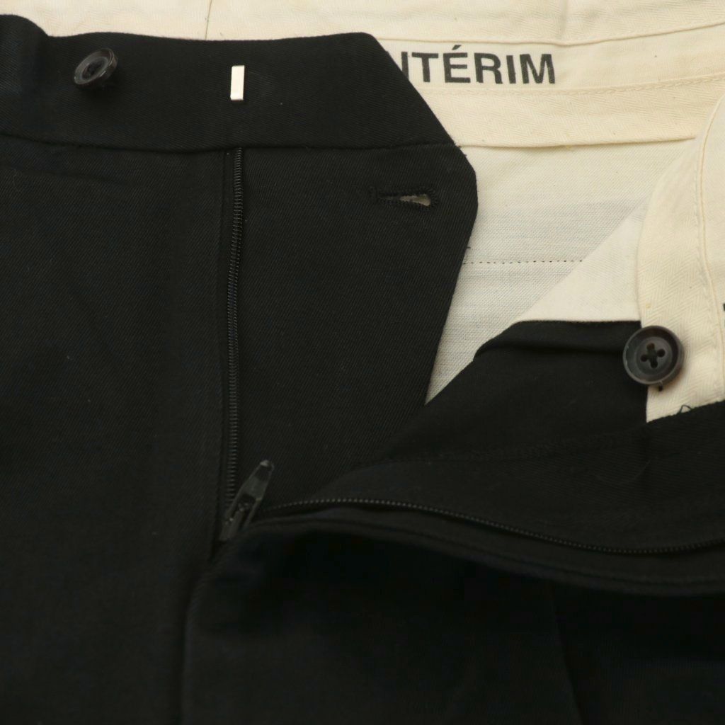 インテリム INTERIM パンツ スラックス センタープレス コットン 4 黒