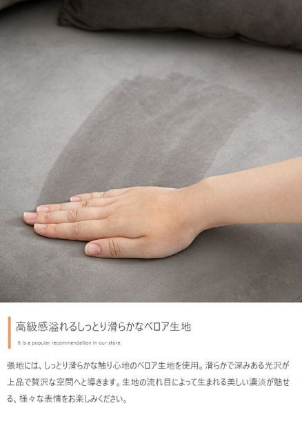 Ally ベロアオットマン 単品 g135019]2点セットAlly 2人掛けベロアソファ+オットマン カウチ