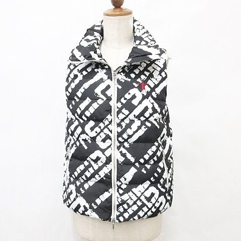 T-MAC ゴルフ スポーツウエア ベスト ダウンベスト 総柄 ジップアップ