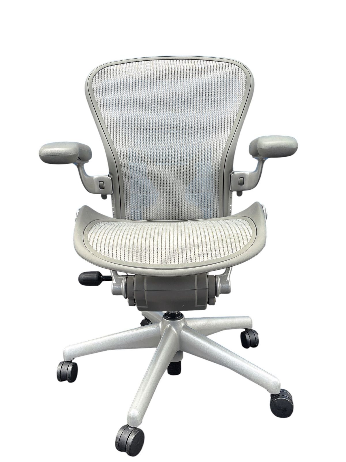  ハーマンミラー アーロンチェア クラシック チタニウム フル装備 Bサイズ ガス圧昇降 オフィスチェア ワークチェア 椅子 チェア