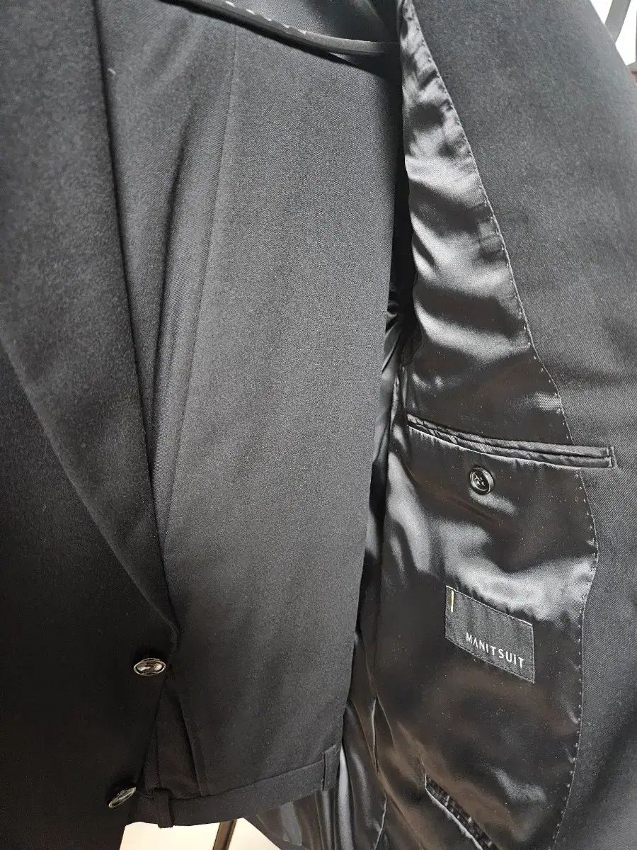 麻 スーツ セット ブラック MANITSUIT