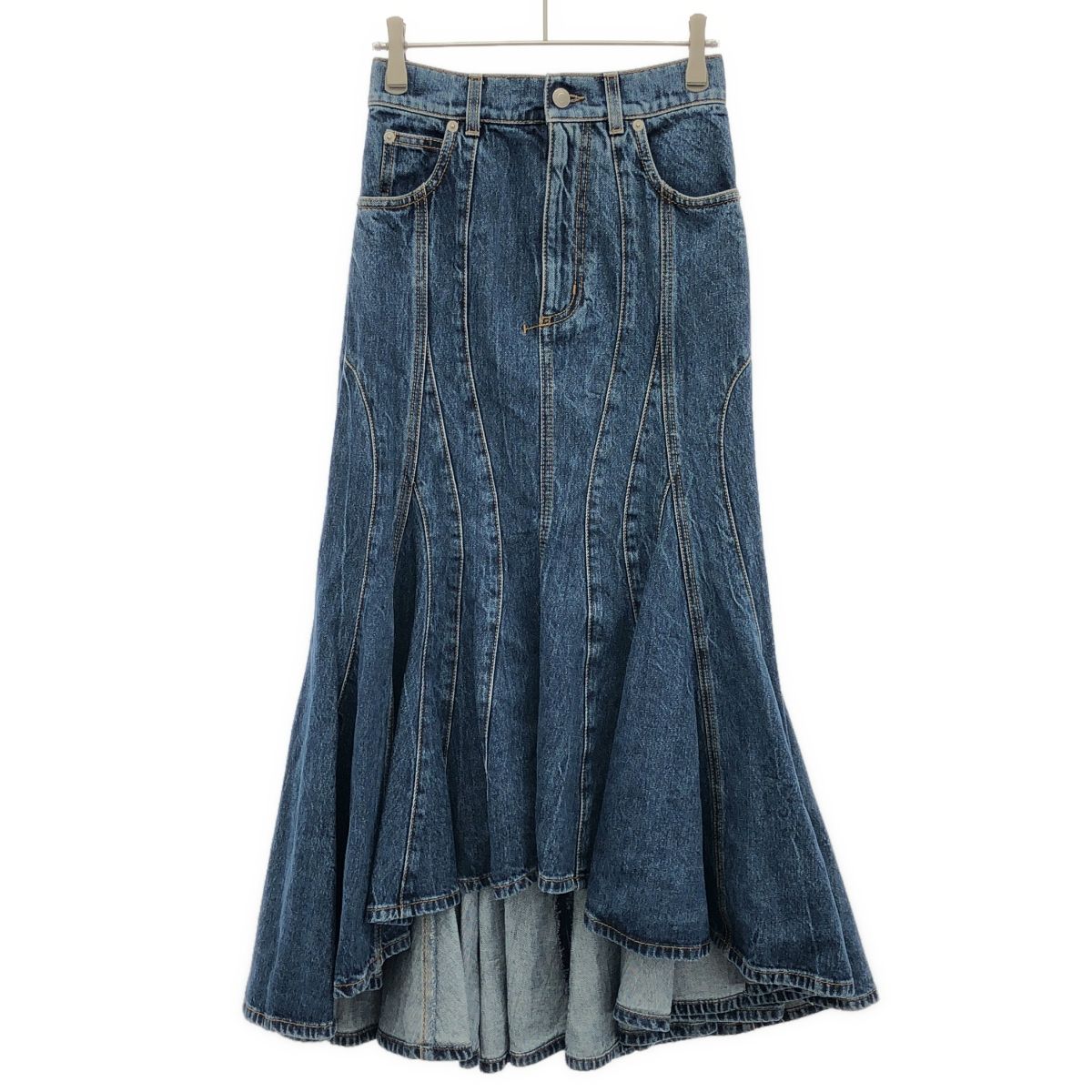 McQUEEN アレキサンダーマックイーン マーメイドデニムスカート 687394 インディゴ 36