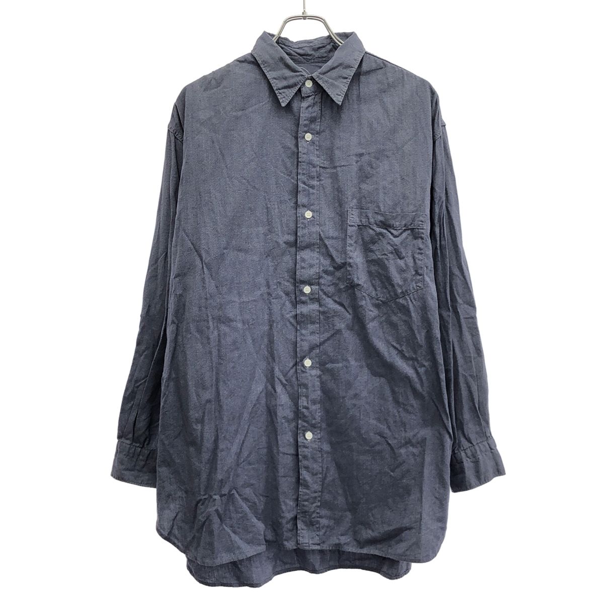 COMOLI コモリ 24SS ヨリ杢ワークシャツ Z01-02092 ブルー 4 COMOLI コモリ 24SS ヨリ杢ワークシャツ Z01-02092 ブルー 4