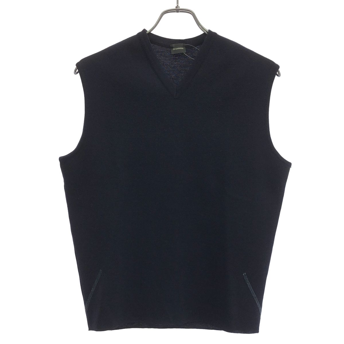 JIL SANDER ネイビー Vネック ベスト JIL SANDER ジルサンダー Vネックニットベスト ネイビー ｰ - メルカリ
