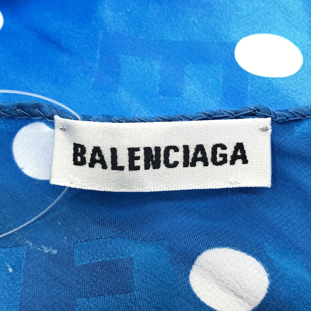 BALENCIAGA バレンシアガ ロゴドットスカーフ ブルー - メルカリ