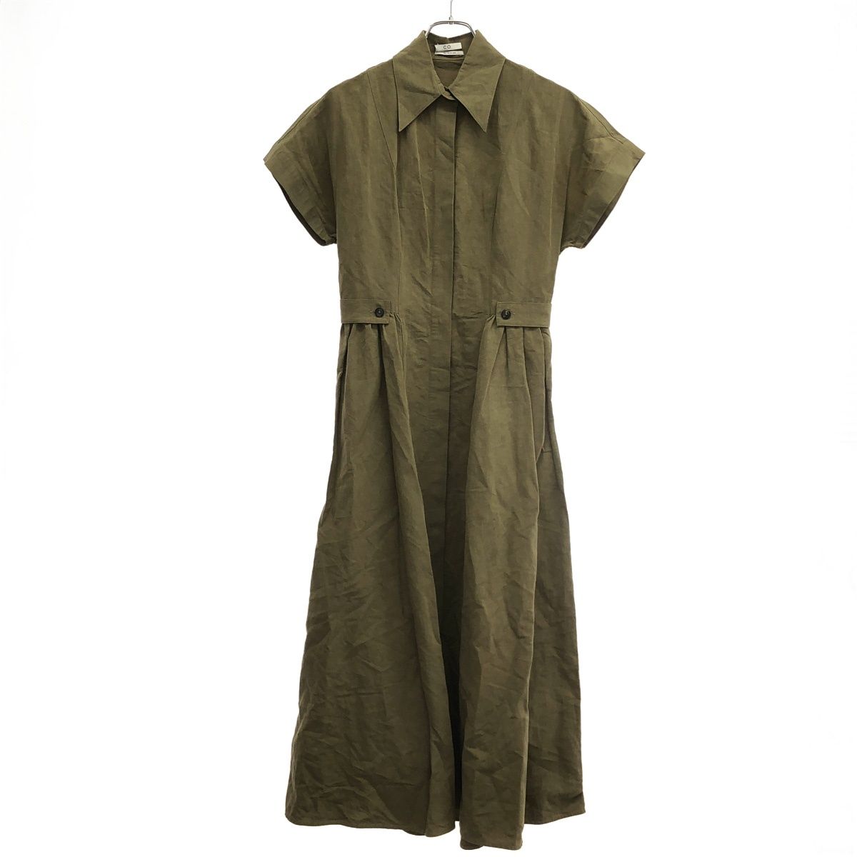Co コー 20 AW コットンリネンドレスワンピース カーキ XS