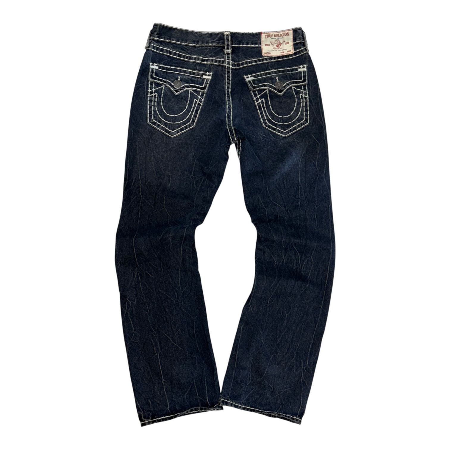 TRUE RELIGION BILLY Relaxed Bootcut W34 Dark Wash トゥルー 