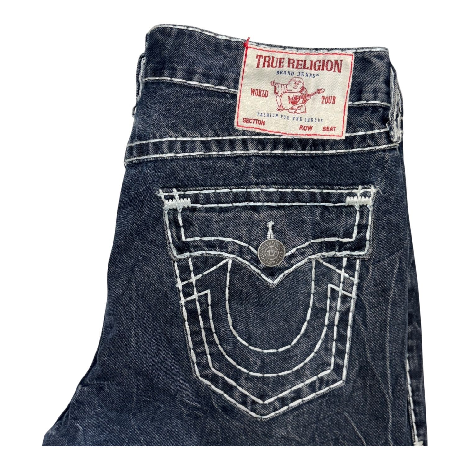 TRUE RELIGION BILLY Relaxed Bootcut W34 Dark Wash トゥルー 
