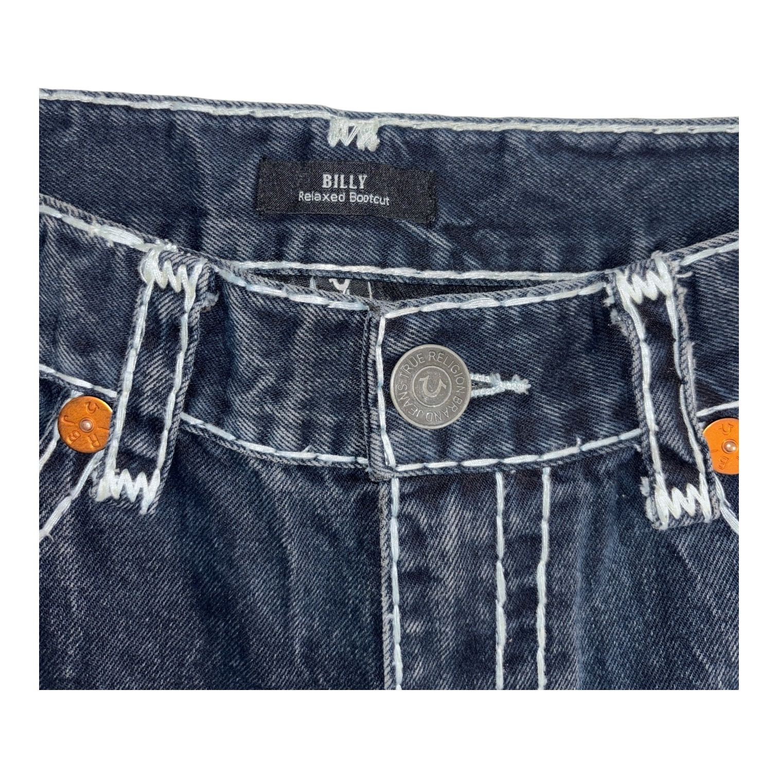 TRUE RELIGION BILLY Relaxed Bootcut W34 Dark Wash トゥルー 