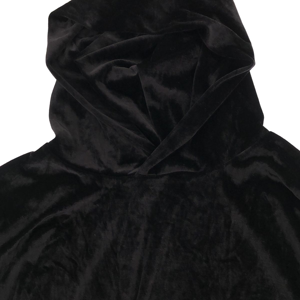 BALENCIAGA バレンシアガ 22AW ベルベットプルオーバーパーカー SL91 720654 ブラック L BALENCIAGA バレンシアガ 22AW ベルベットプルオーバーパーカー SL91