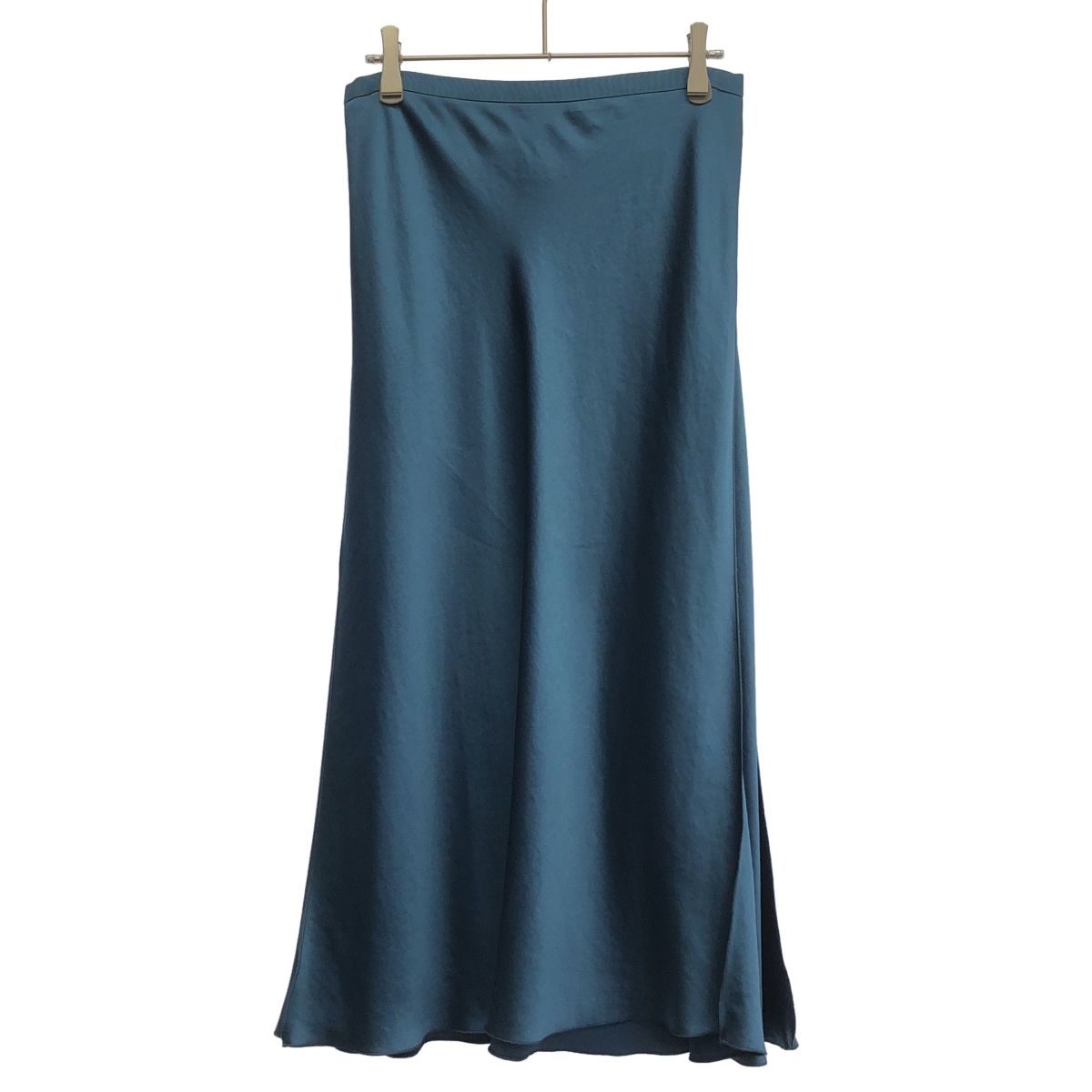 Drawer ドゥロワー ポリエステルサテンフレアロングスカート 6524-299-1512 ブルー 36