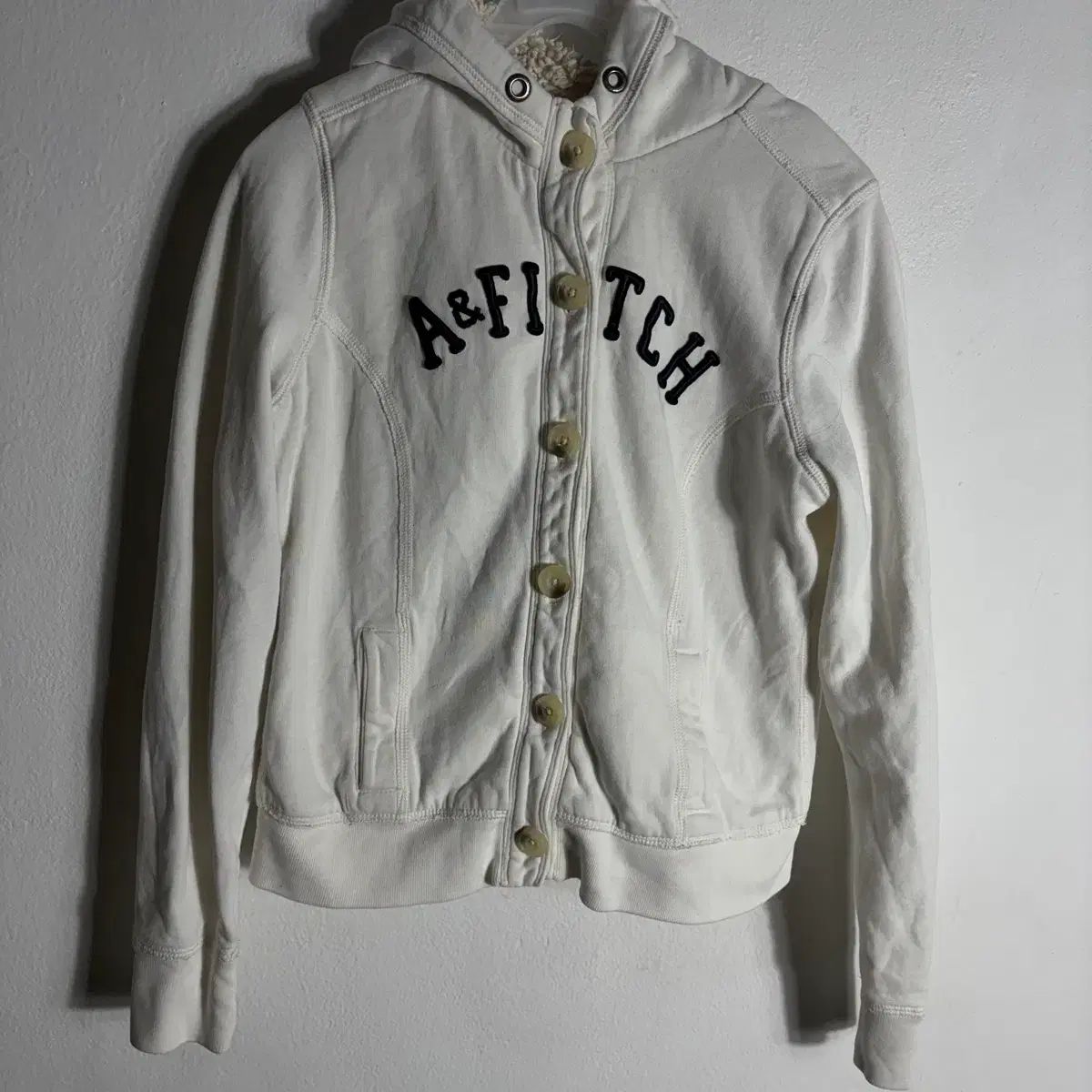 アバクロンビー 白 WHO フード カーディガン L