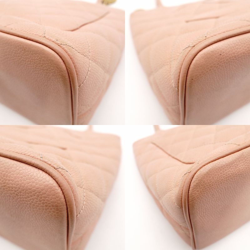 シャネル CHANEL 復刻トート キャビアスキン メダリオン レザー ピンク