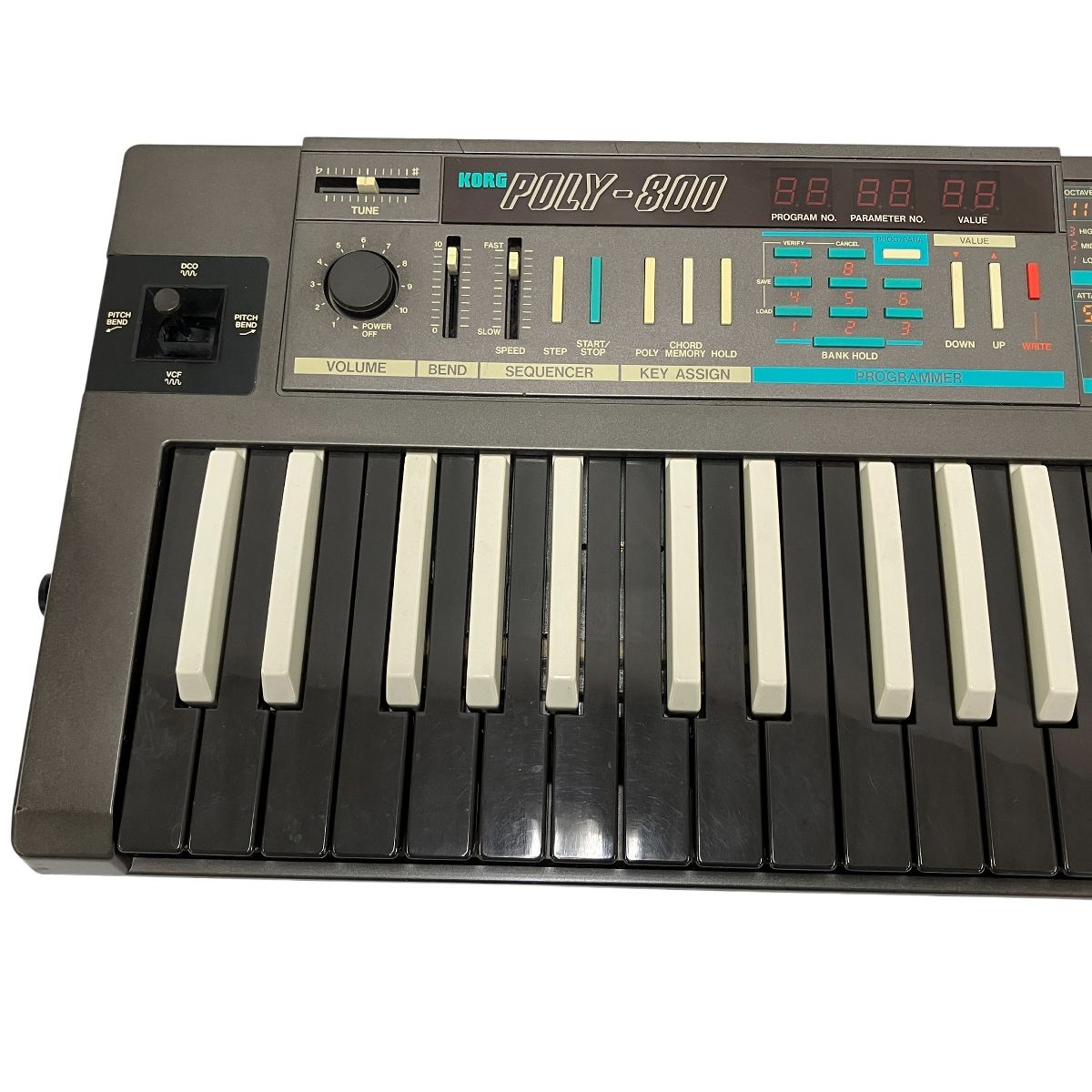 【希少】KORG POLY-800 リバース シンセサイザー KORG POLY-800 シンセサイザー リバースカラー リバース鍵盤 音楽 訳