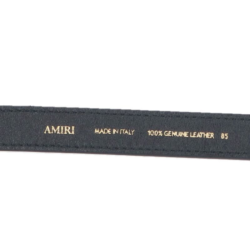 アミリ チェーン付き アウトレット MAバックル ナローレザーベルト