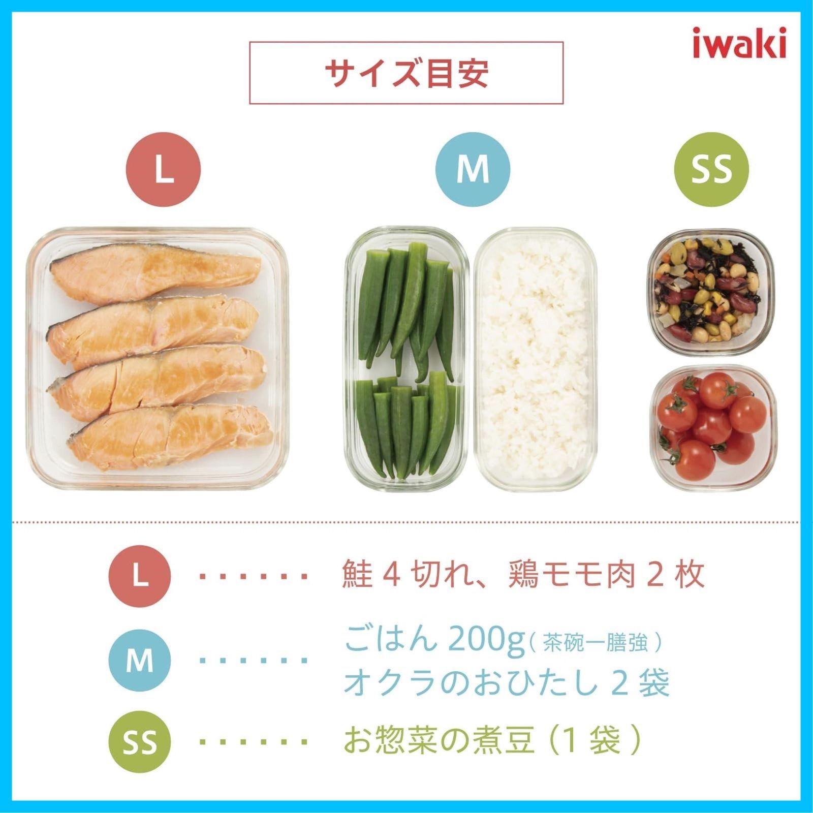 ホワイト 密閉容器 角型 耐熱ガラス 5点セット 密閉パック レンジ iwaki イワキ PSC MP 5 W 1