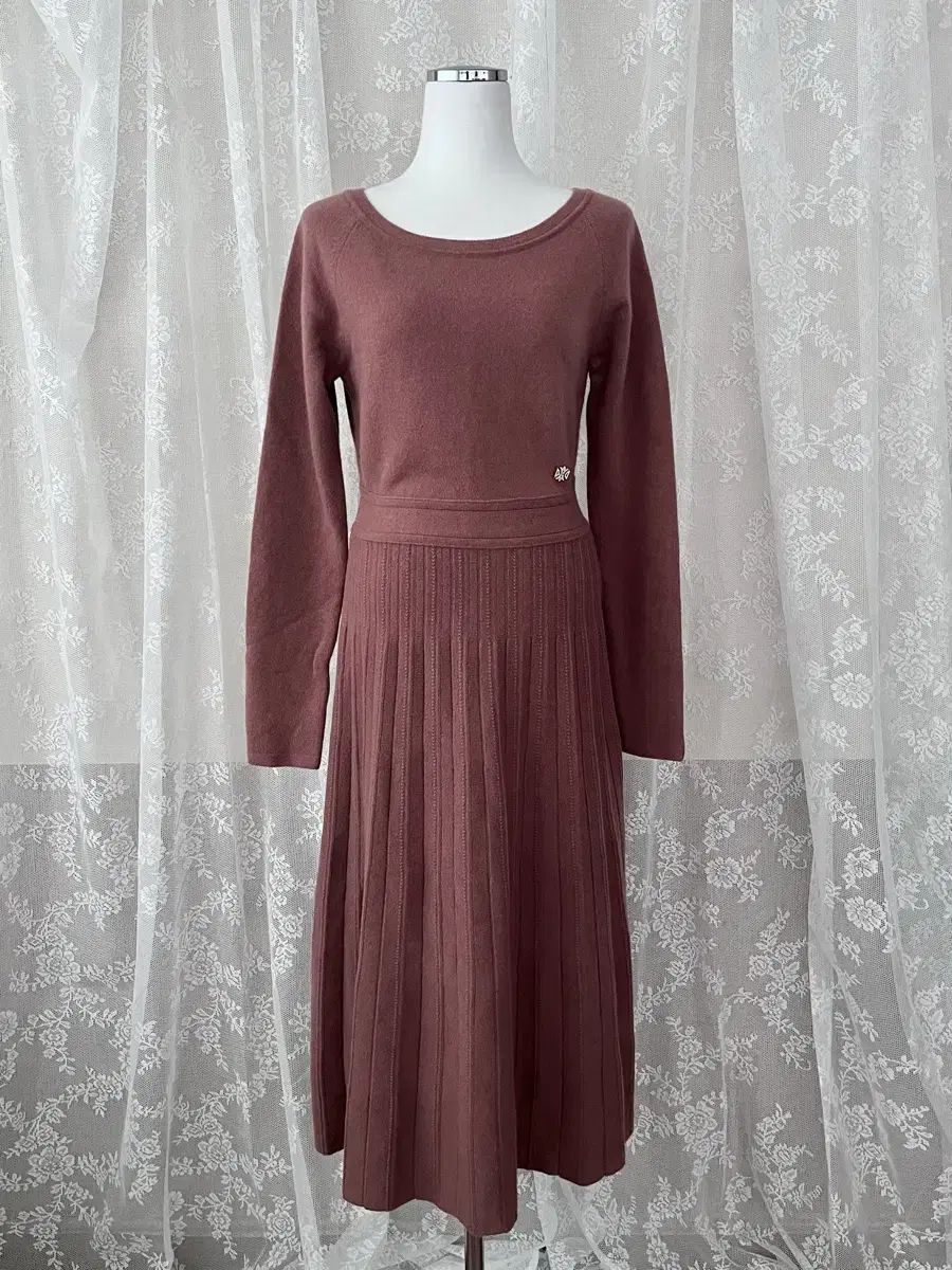 F) DEWL カシミア ブレンド ニット ONE PIECE ブラウン