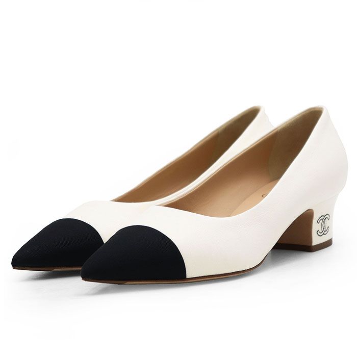 CHANEL シャネル パンプス G33274 COCOマーク ロゴ ステッチ スムース