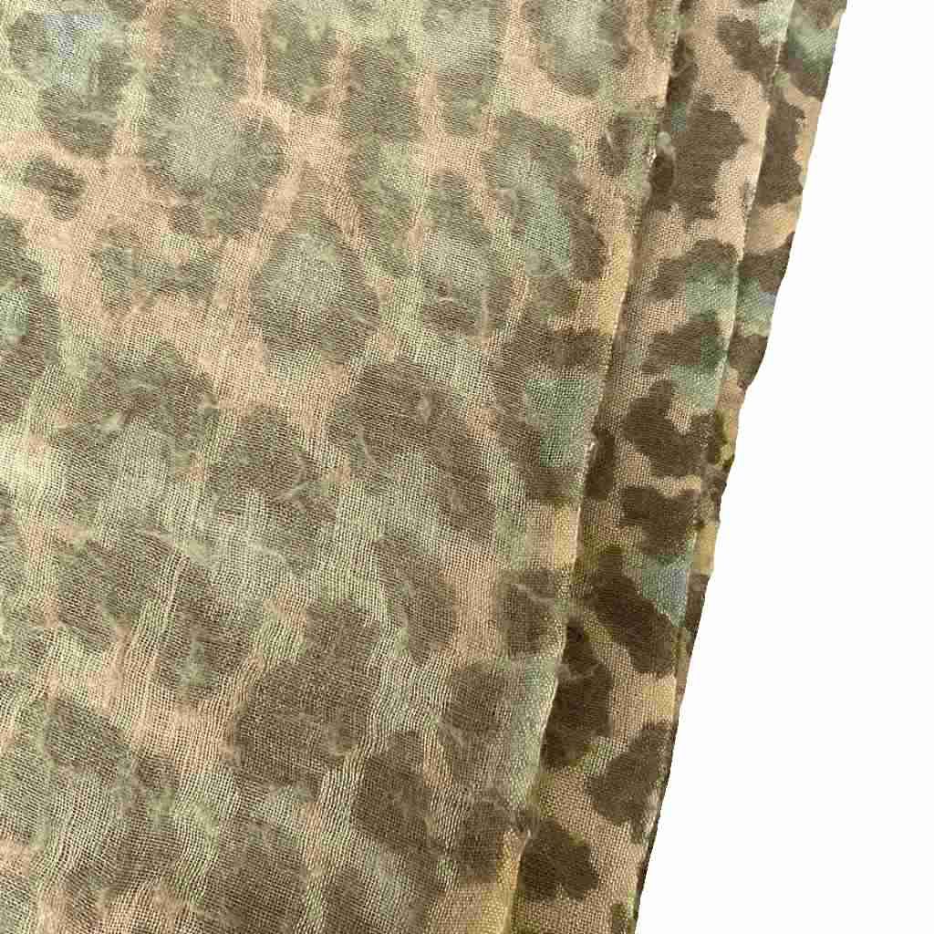 【中古】ドゥースグロワール douce gloire ストール マフラー レオパード柄 ヒョウ柄 フリンジ カーキ系 ブラウン ドゥースグロワール douce gloire ストール マフラー レオパード柄