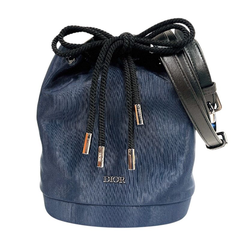 ディオールオム DIOR HOMME ドローストリング バケットバッグ ネイビー ナイロン レディース その他バッグ