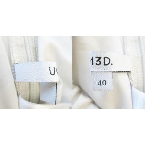 【中古】未使用品 アンスリード UN3D. SATIN SHIRING SK ロングスカート フレア 光沢 ハリ感 40 L ライトベージュ アンスリード UN3D. SATIN SHIRING SK ロングスカート フレア 光沢