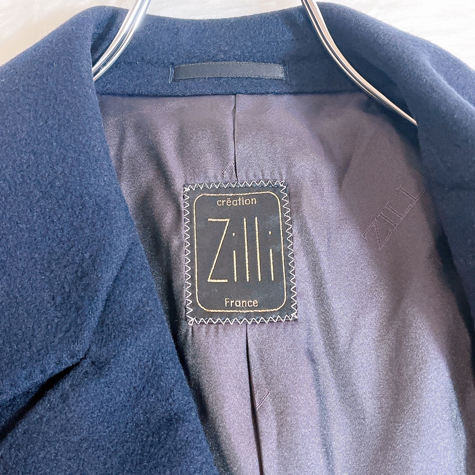 ZILLI ジリー ロング丈 カシミヤ100% ダブルチェスターロングコート