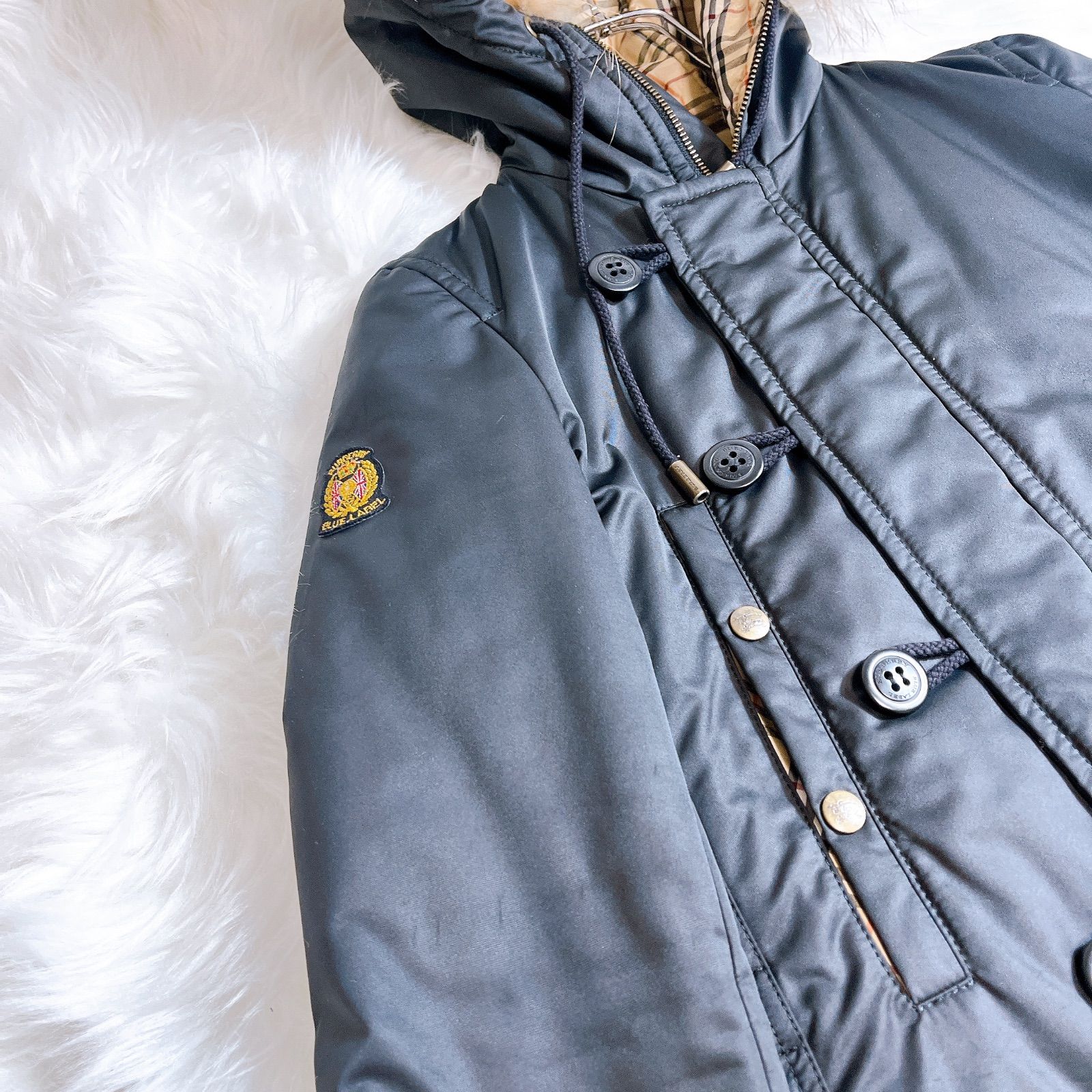 バーバリーブルーレーベル 2way エンブレム 中わたダウンコート ノバ