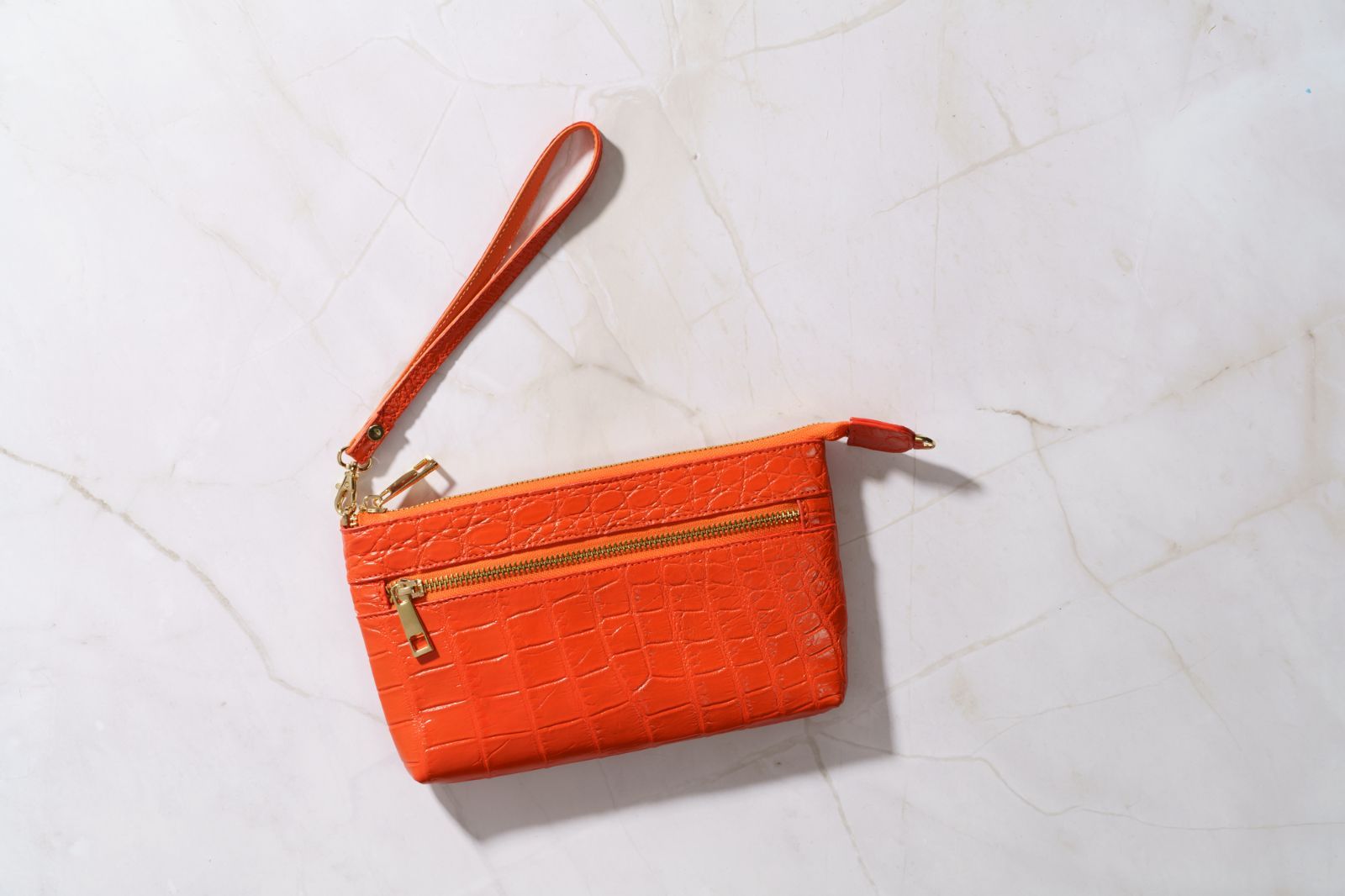 鮮やかオレンジ リストストラップ付き