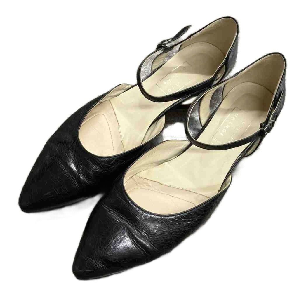 ヨシト YOSHITO de ORANGE レザー ストラップ フラットパンプス 23.5