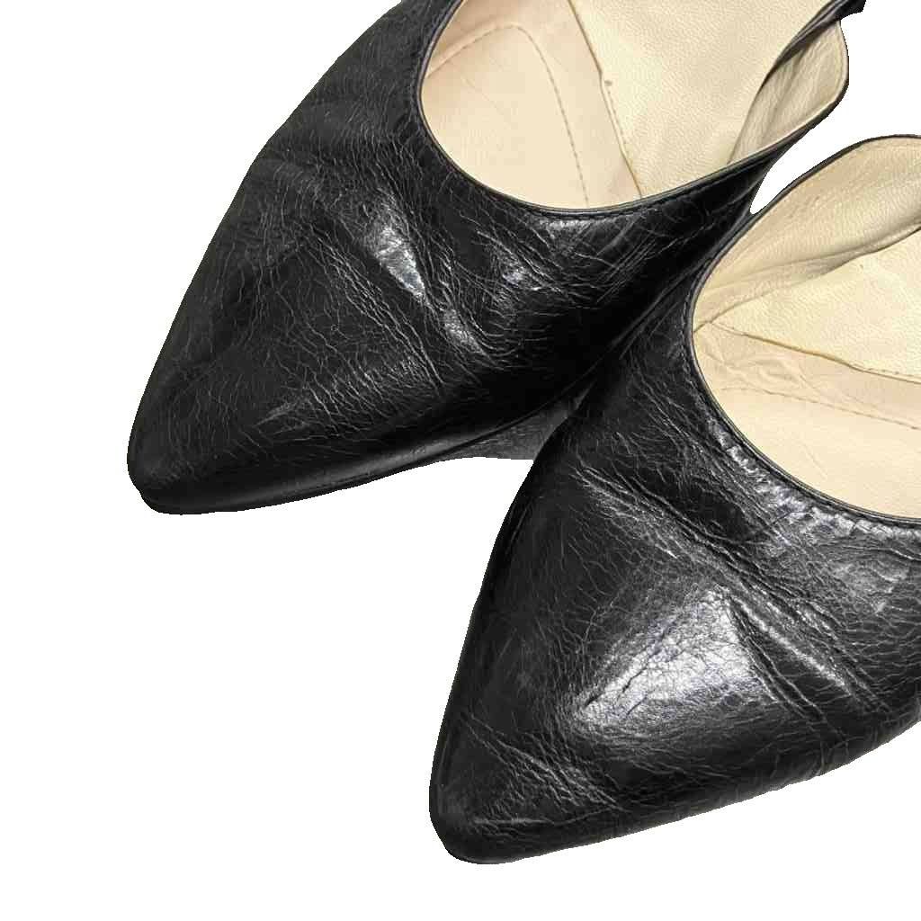 ヨシト YOSHITO de ORANGE レザー ストラップ フラットパンプス 23.5