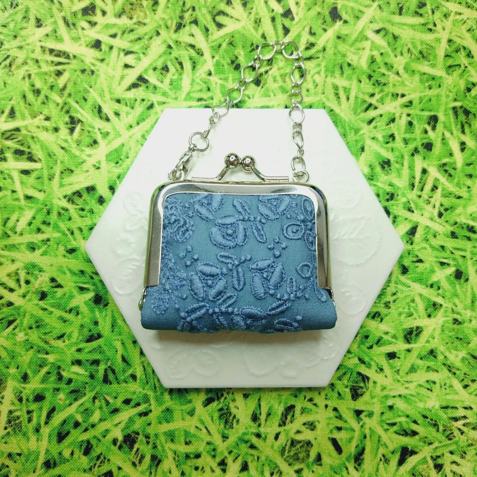 【専用】ミナペルホネン　ハンドメイド　がま口マルチケース　light blue 専用】ミナペルホネン ハンドメイド がま口マルチケース light blue