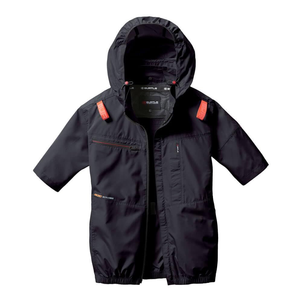 BURTLE バートル エアークラフト 半袖 ブルゾン ファンなし AC 2056 M 35ブラック