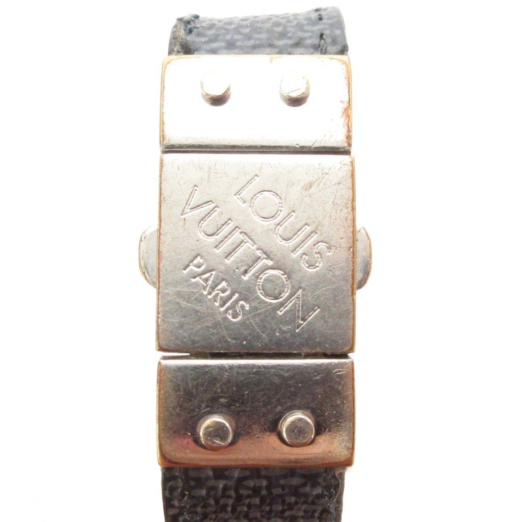 ルイヴィトン LOUIS VUITTON ダミエ ブレスレット レザー ロゴ 黒 ブラック /AE ■GY47