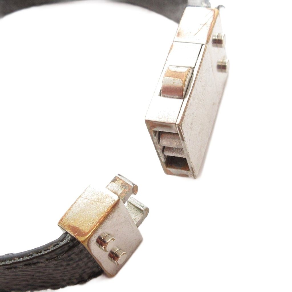 ルイヴィトン LOUIS VUITTON ダミエ ブレスレット レザー ロゴ 黒 ブラック /AE ■GY47