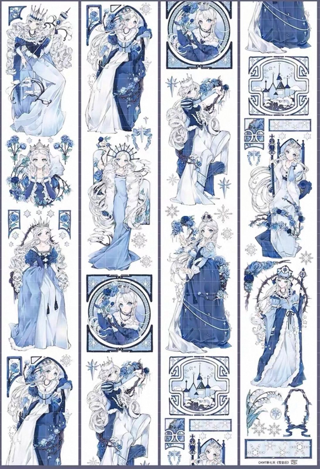 少女香 雪皇后 月下薔薇 5 m 3点セット 海外マスキングテープ 海外マステ 人物