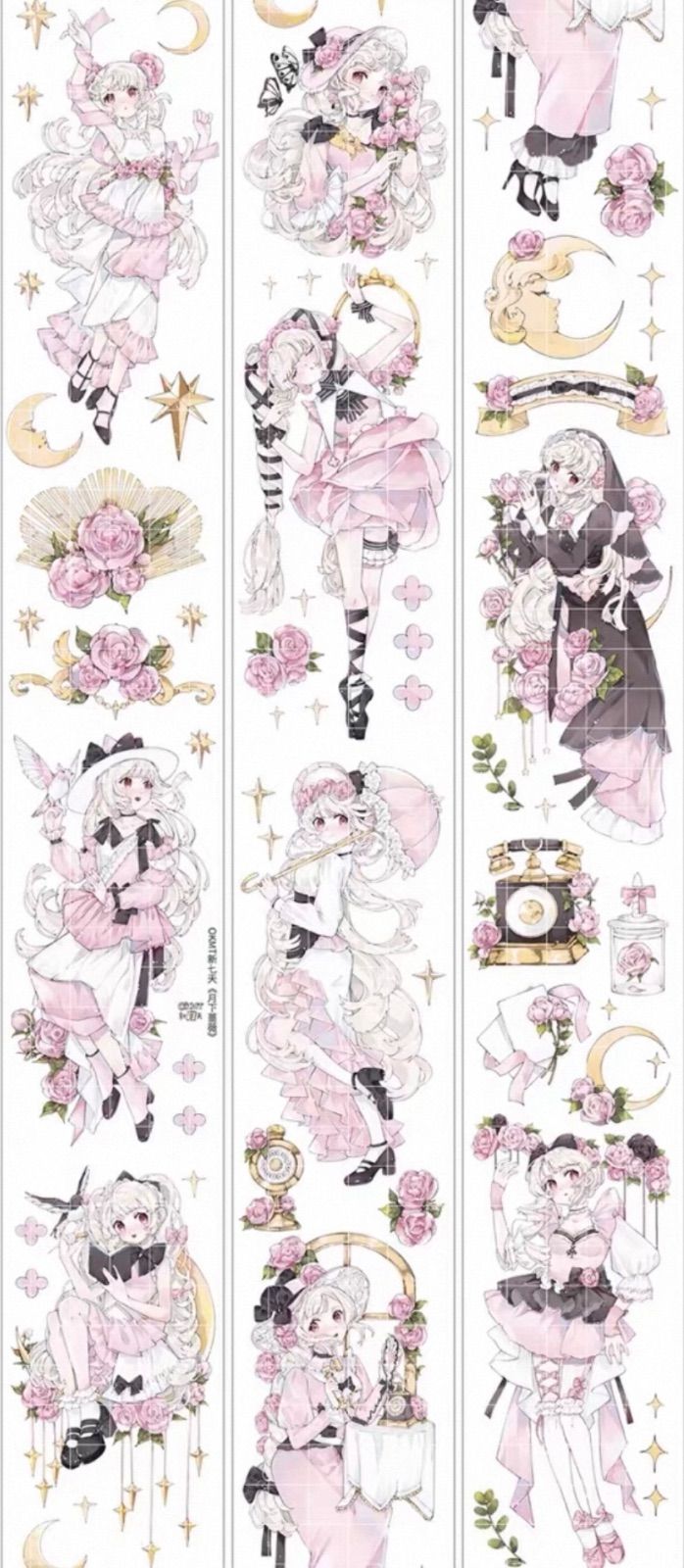  少女香 雪皇后 月下薔薇 5 m 3点セット 海外マスキングテープ 海外マステ 人物 マスキングテープ テープ マスキングテープ