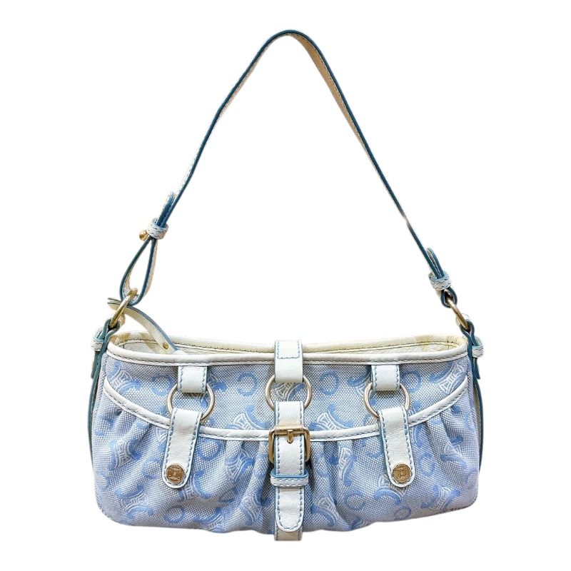 セリーヌ CELINE Cマカダム セミショルダーバッグ オフホワイト×ブルー