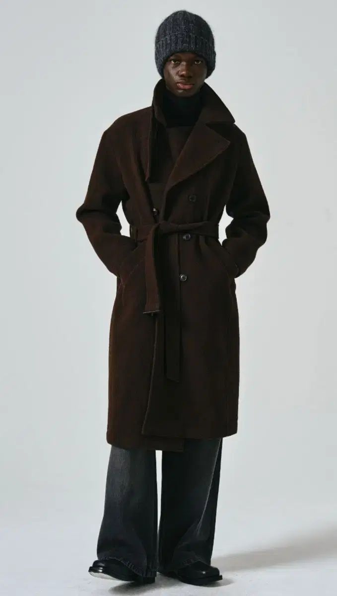 NOIRER ルーズフィット アルパカ ブークレ トレンチコート